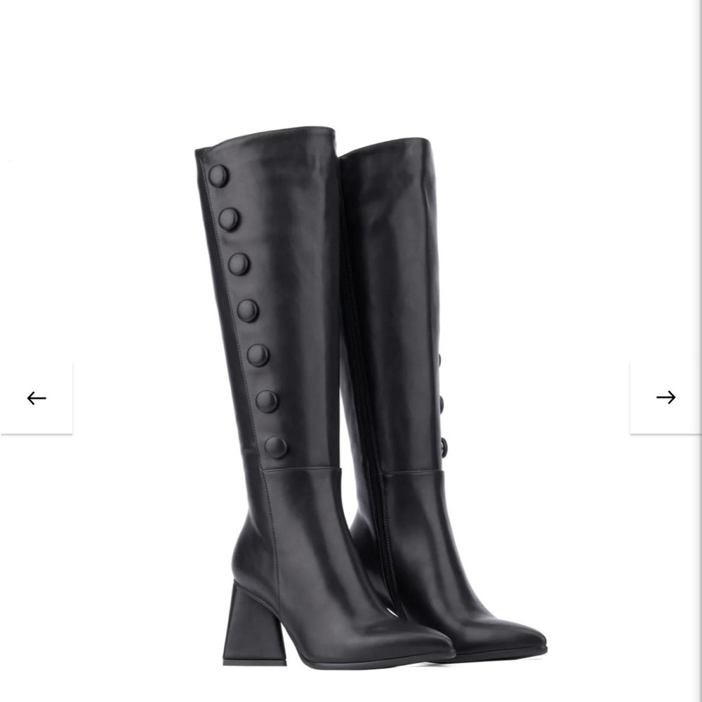 Torges New York Black Heeled Boots Sz 7